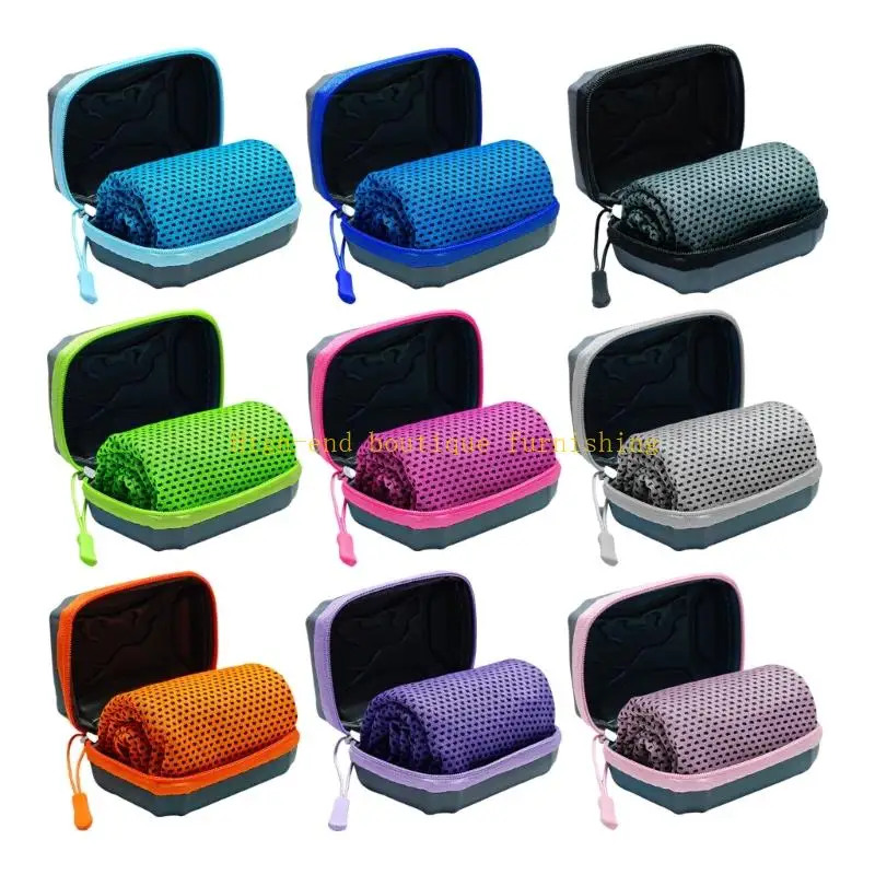 L9NB Outdoor Sports Cooling Towel with Zippered Case for Daily Travel and Summer Use