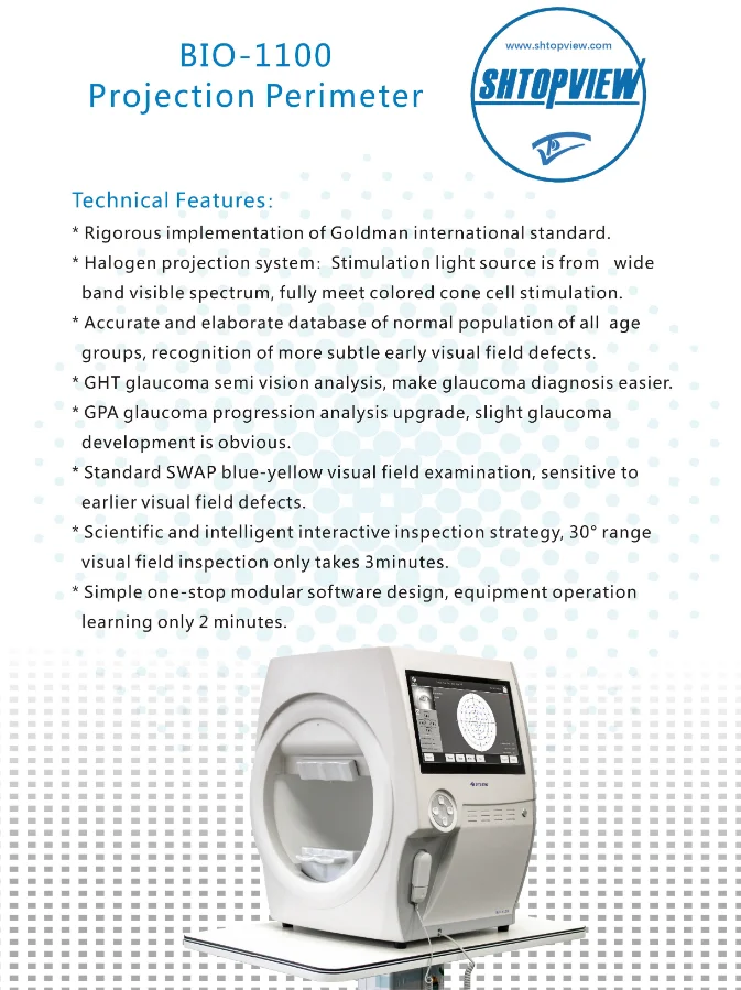 Certified Ophthalmic Instrument BIO-1000 CE Auto Perimeter Visual Field Analyzer with Bulit-in Computer Software 1-Year Warranty