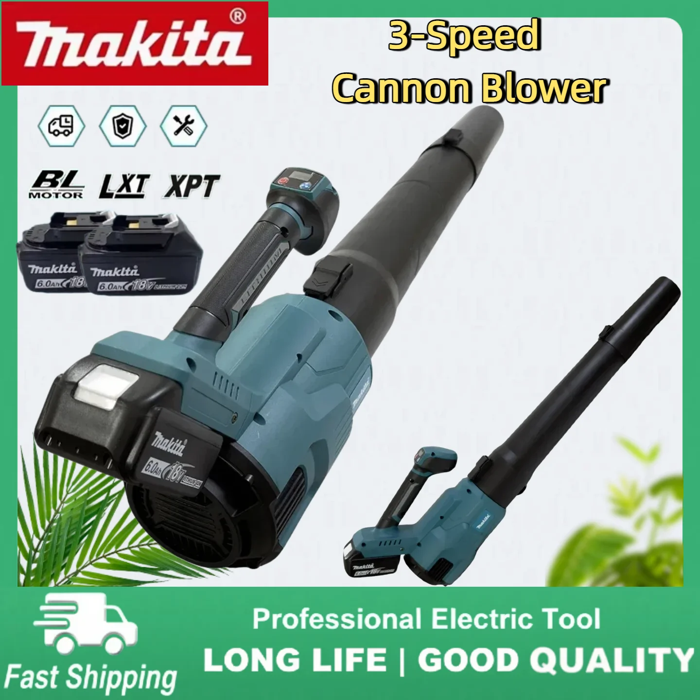 

Makita Cordless Cannon Blower 3-Speed Adjustable Super Powerful Leaf Snow Dust Blowing Cleaner Power Tool