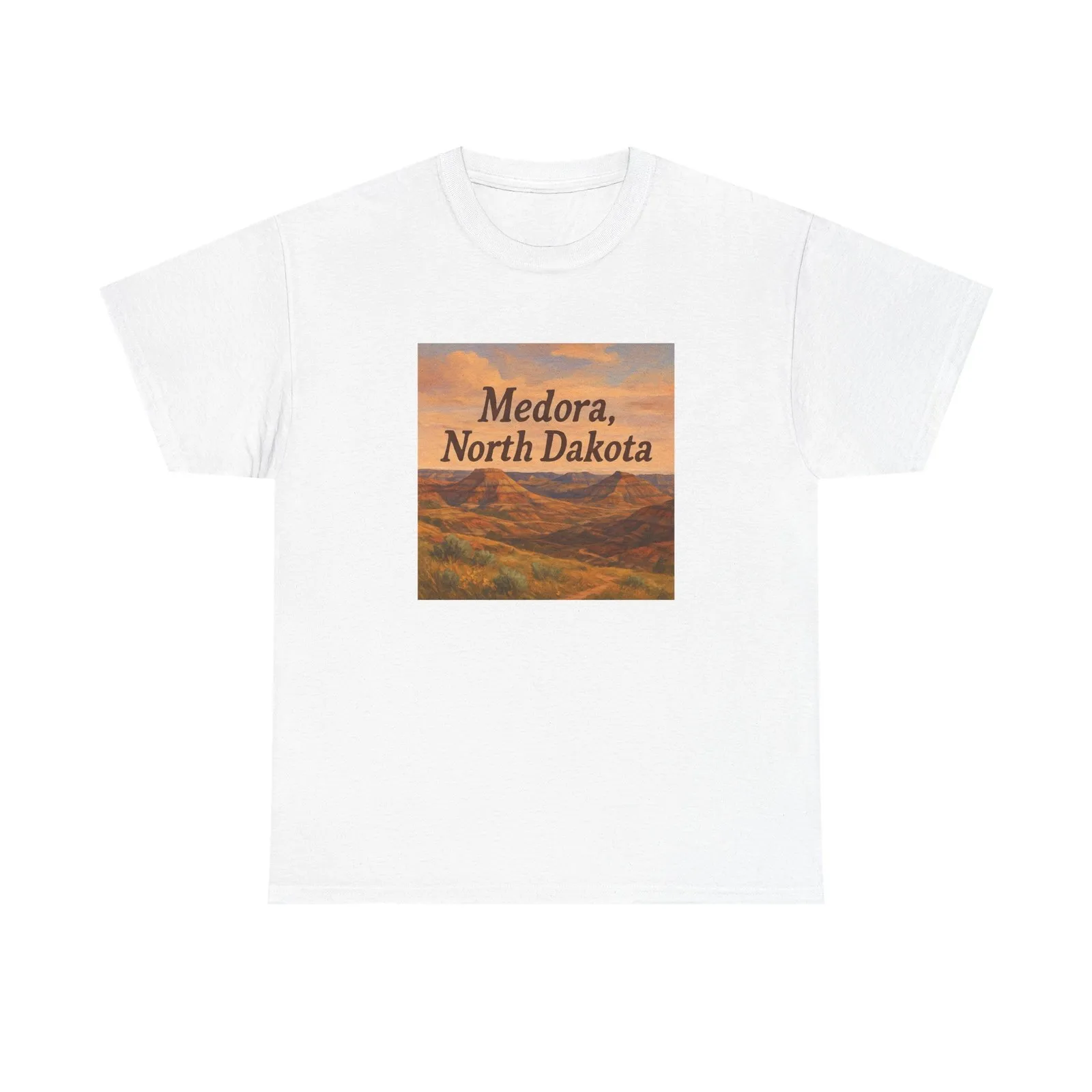 Unisex Adult T Shirt Medora North Dakota Badlands View