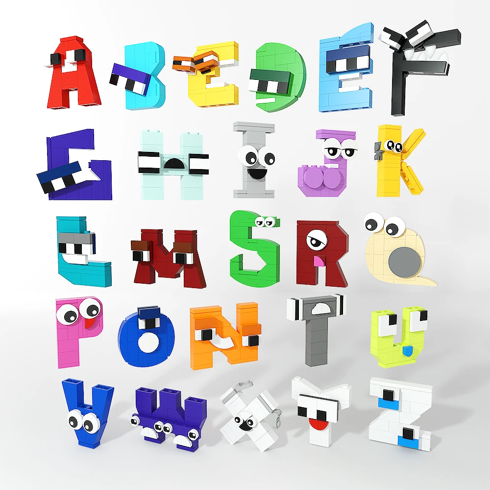 MOC Alphabet Lore A-Z Building Blocks Creative English Letter Education Model Toy Decorations Birthday Children\'s Birthday Gift