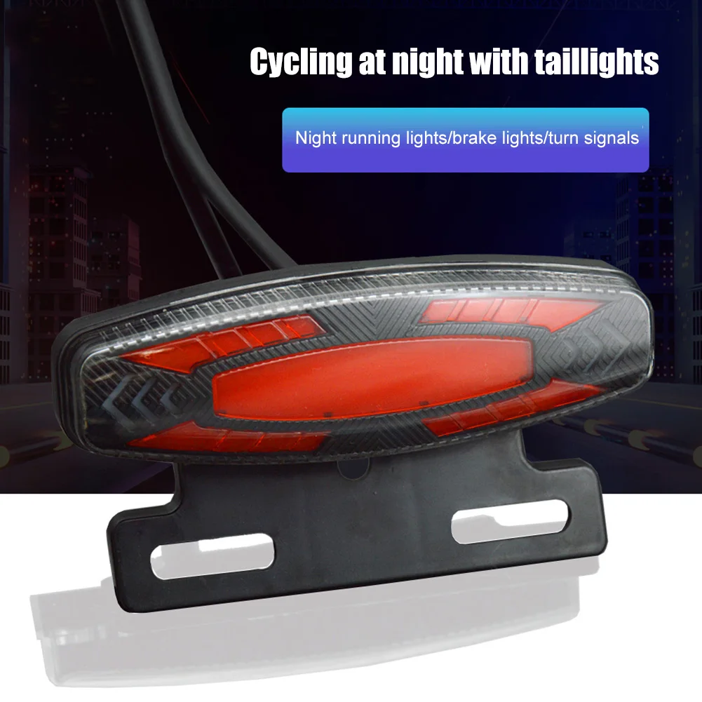 Ebike Front Brake Rear Light 24V 48V Bike Rack Lamp with Horn Headlight Switch Electric Bicycle Turn Tail Light Accessories Set