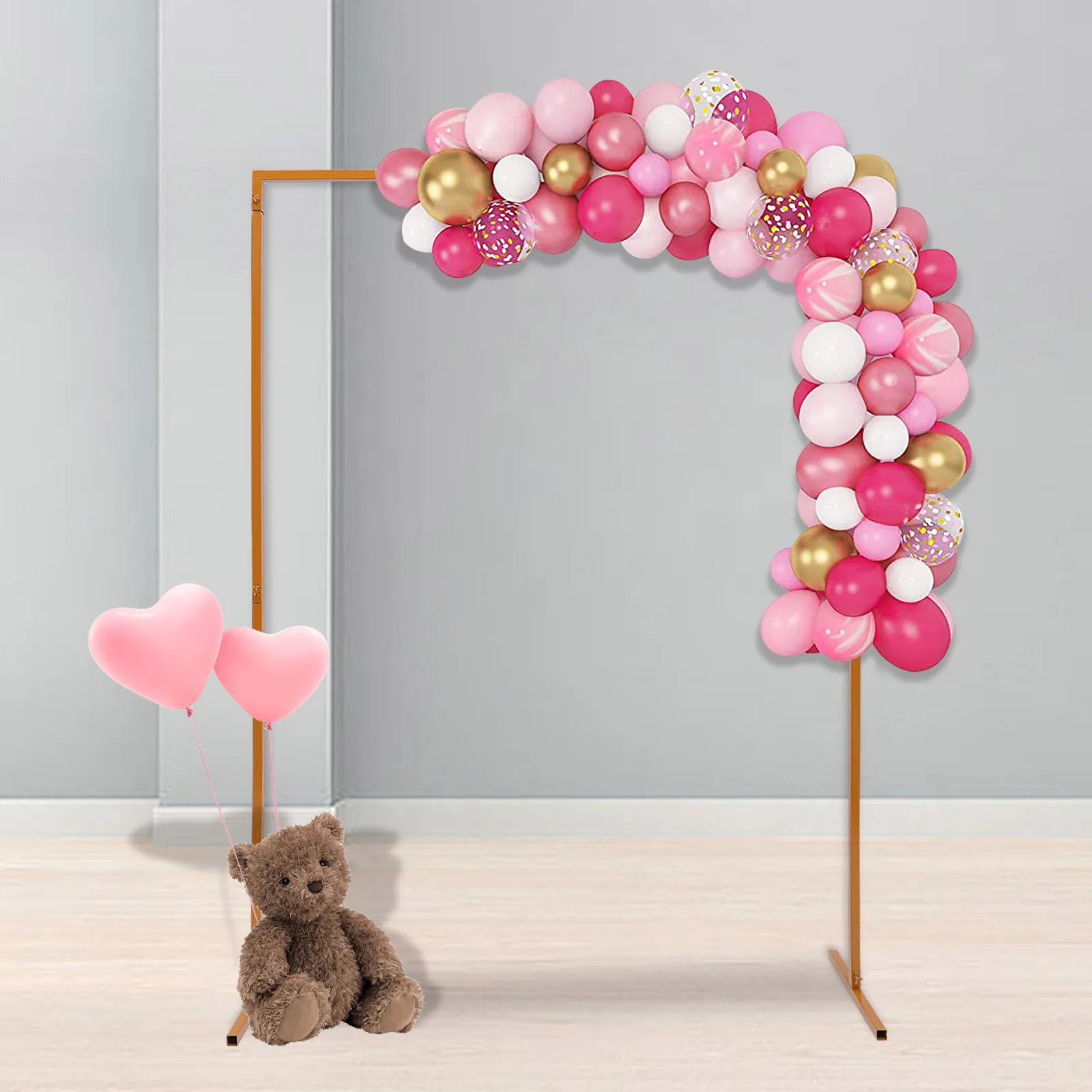 

2*1.5m Wedding Arch Stand with Bases Square Flower Display Stand Metal Floral Rack for Weddings Party Event Decoration Yellow