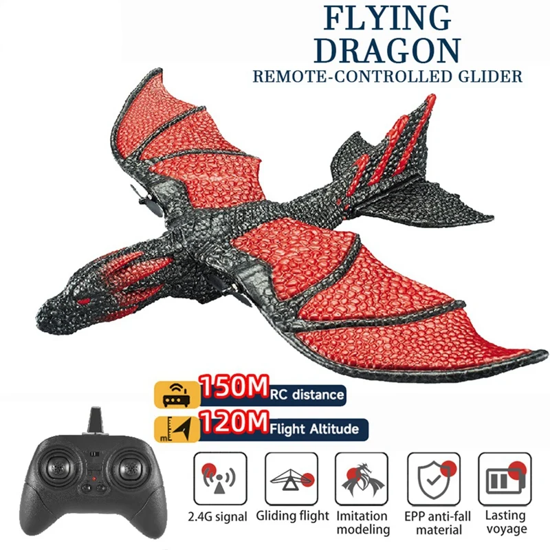Aereo RC Aereo RC 2.4G Simulato Drago Volante Aereo di Controllo Remoto Modello Volante Aliante Aereo EPP Schiuma Giocattoli Regalo per I Bambini