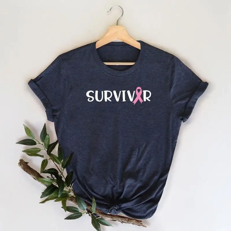 

Футболка Survivor с раком молочной железы, мотивационная семейная команда поддержки
