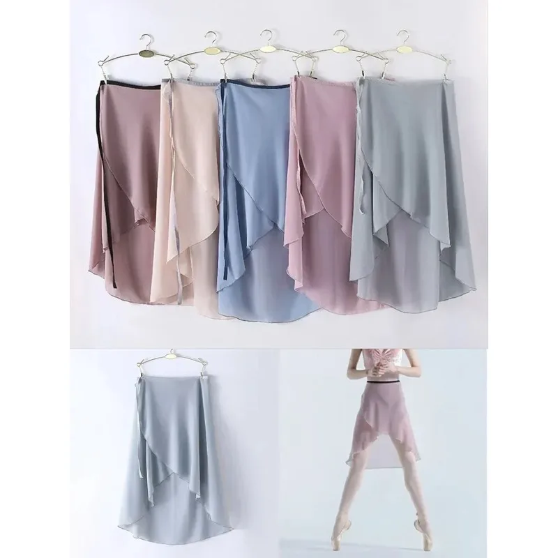 Adult Gymnastics Ballet Wrap skirt girls chiffon skirt Ballet practice skirts national dance wear Teachers dance dress for women image 3