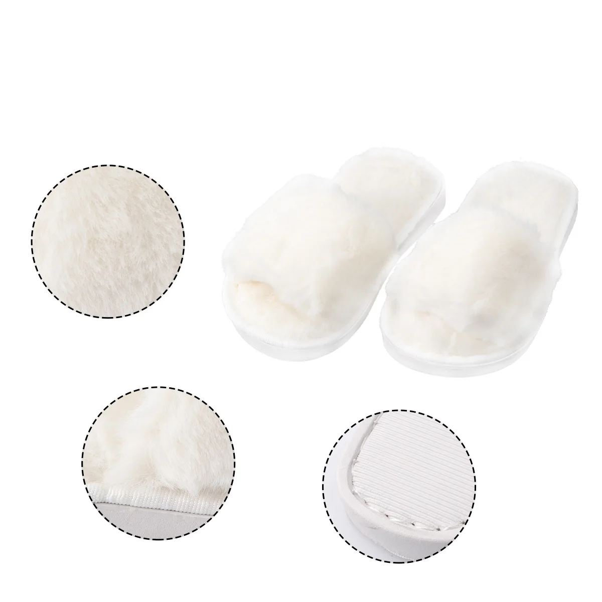 

1 Slippers For Kids Anti-Slip Warm Indoor Home Footwear Comfortable Breathable Children Shoes 32~33 White