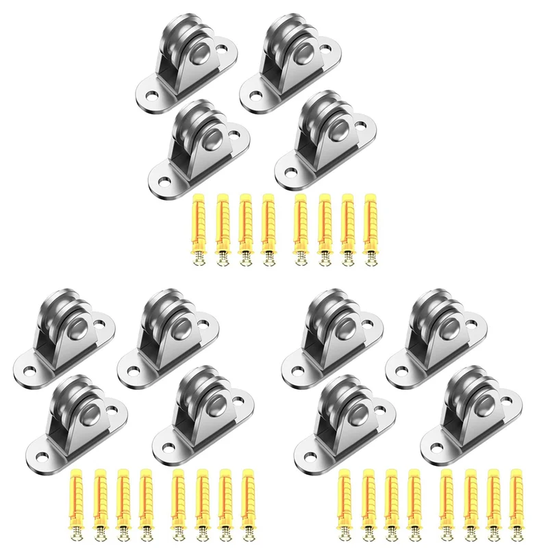 

【Clearance Sale】304 Stainless Steel Pulley Block, Small Pulley Block Silent Pulley, Material Handling And DIY Kits Moving, 12PCS