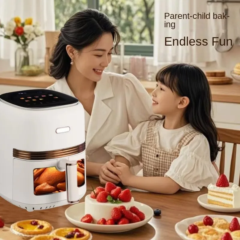 Wholesale Large Capacity Multi-Function Automatic Electric Oven Visual Window Air Fryer Suspended Touch Screen Plastic Household