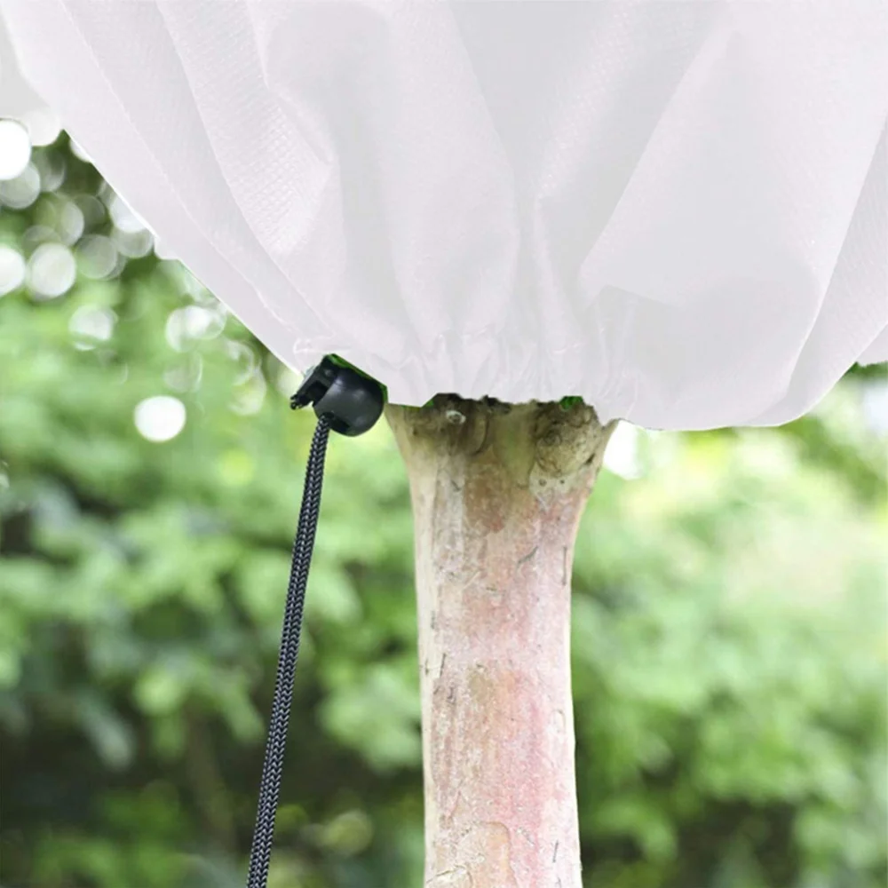 Tree Antifreeze Cover with Drawstring Fruits Vegetables Tree Cover Anti Bird & Reusable for Small Tree Shrub Against Cold