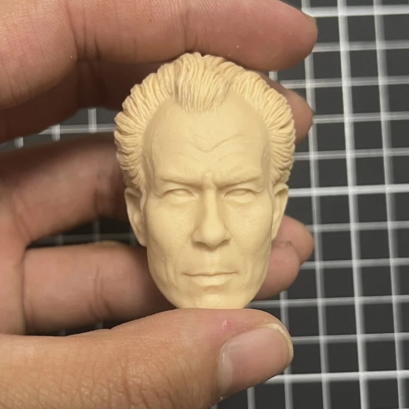 1/6 Vintage Kung Fu Villain Head Sculpt - Kit di fusione principale in resina non verniciata per figure di arti marziali personalizzate fai da te