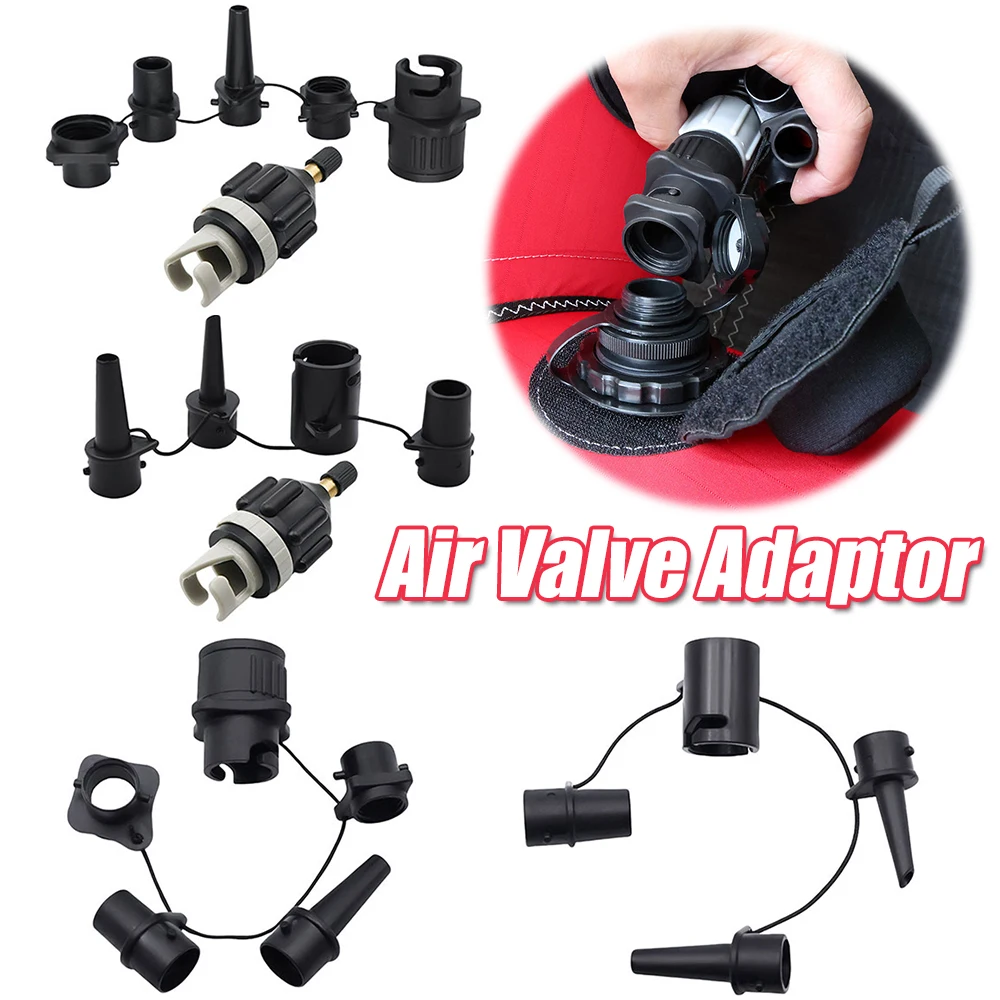 

Адаптер воздушного клапана с насадками Адаптер надувного насоса Разъем насоса воздушного клапана для надувной лодки Стоящая доска-кровать