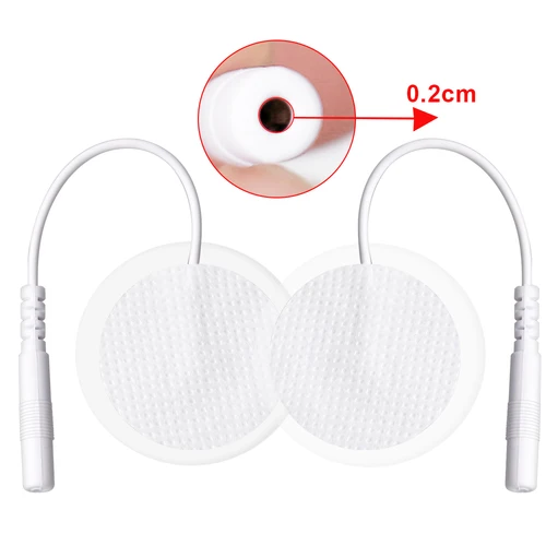 Imagen 2 del producto Electrodo de 3x3cm, almohadillas de Gel autoadhesivas reutilizables para acupuntura Tens, enchufe de 2,0mm para máquina masajeadora de Terapia Digital EMS no tejida