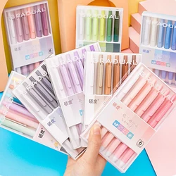 Kawaii Retractable Gel Pens Set Ballpoint Black Ink 0.5mm Nib Student Writing Pen Office Accessories School Supplies Stationery
