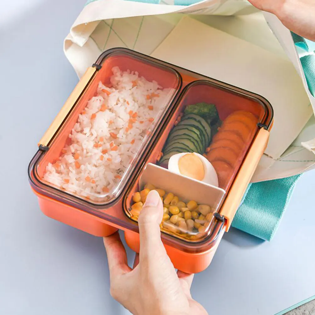 

3PCS Large Capacity Bento Microwave Safe Portable Food Container Divided Compartments Leak Proof Fresh Keeping Lunch for Office