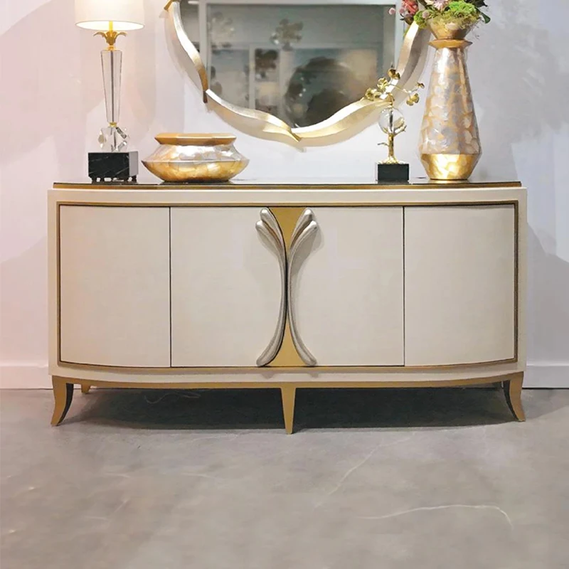 

Light luxury solid wood porch cabinet entry wall decorative cabinet