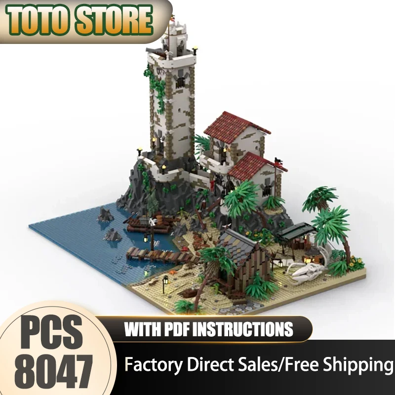 

Moc строительные блоки Barracuda Bay модель пиратского залива технология кирпичи модель с видом на улицу DIY строительная модель пиратов игрушки подарки