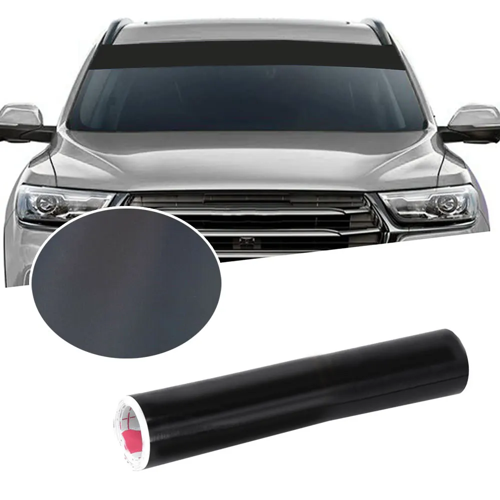 

1Pc Universal Car Matte Black Sun Strip 130X20CM Van Windscreen Sunstrip Car Stickers Windscreen Sun Strip Exterior Decor Decal