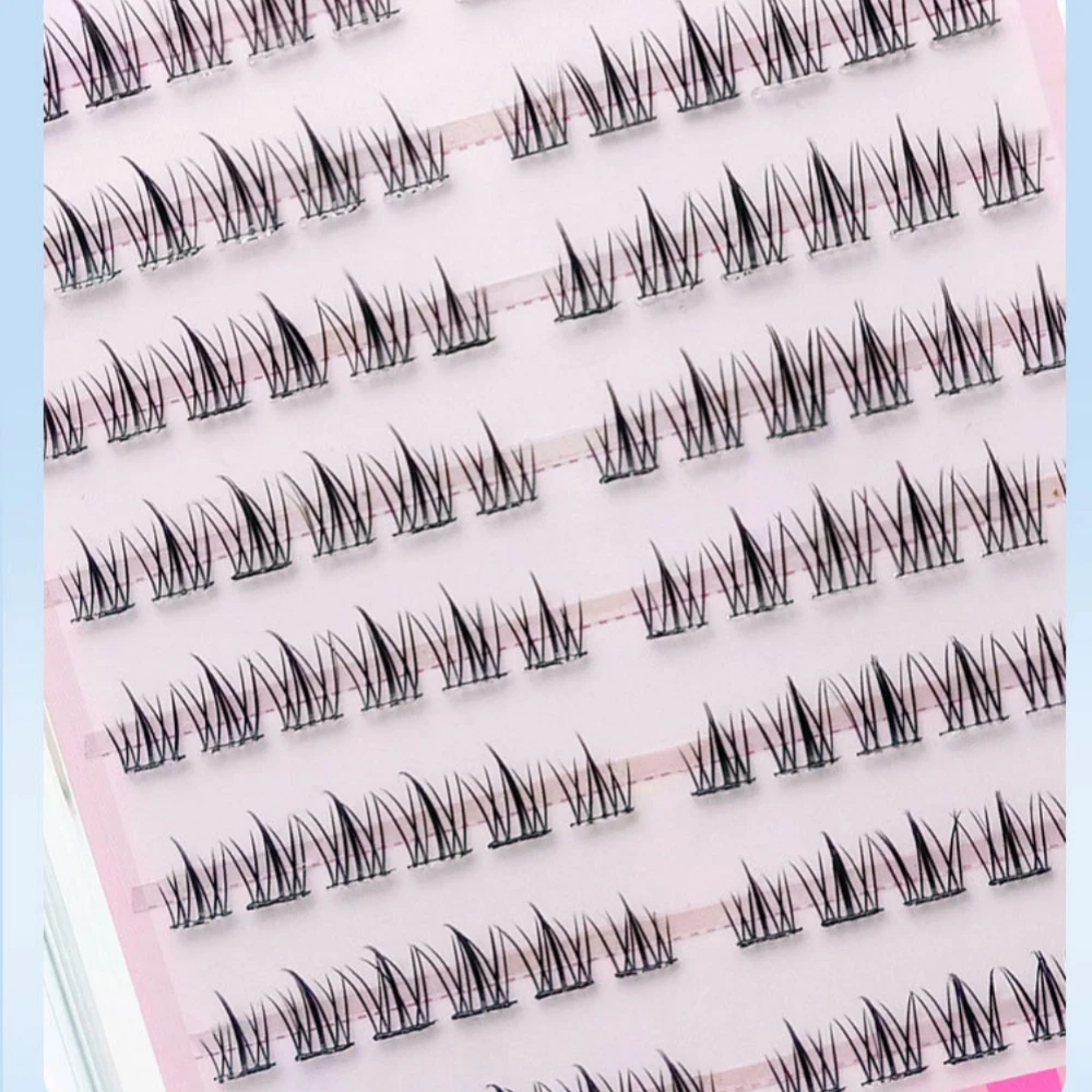 96 clusters of sunflower natural false eyelashes - 8 rows of large capacity, glue-free/non-stick design