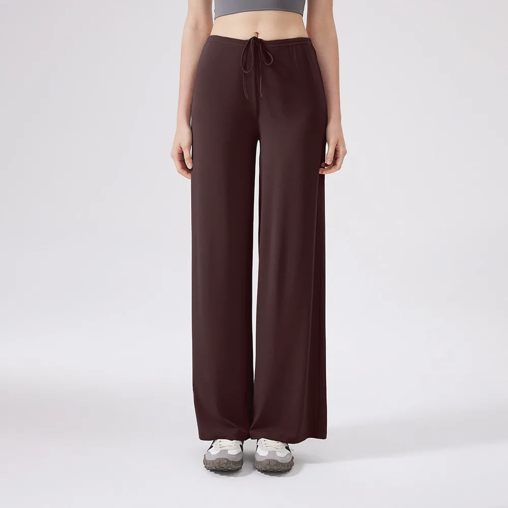 Women's Buttery Soft Wide Leg Yoga Pants - Elastic Waist, Cooling Breathable, Natural Drape Straight Leg Workout Pants