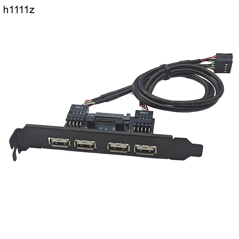 

НОВАЯ материнская плата, 9-контактный на 4 порта, перегородка USB2.0, кабель 30 см, кронштейн расширения задней панели USB 2.0 для настольного компьютера, черный