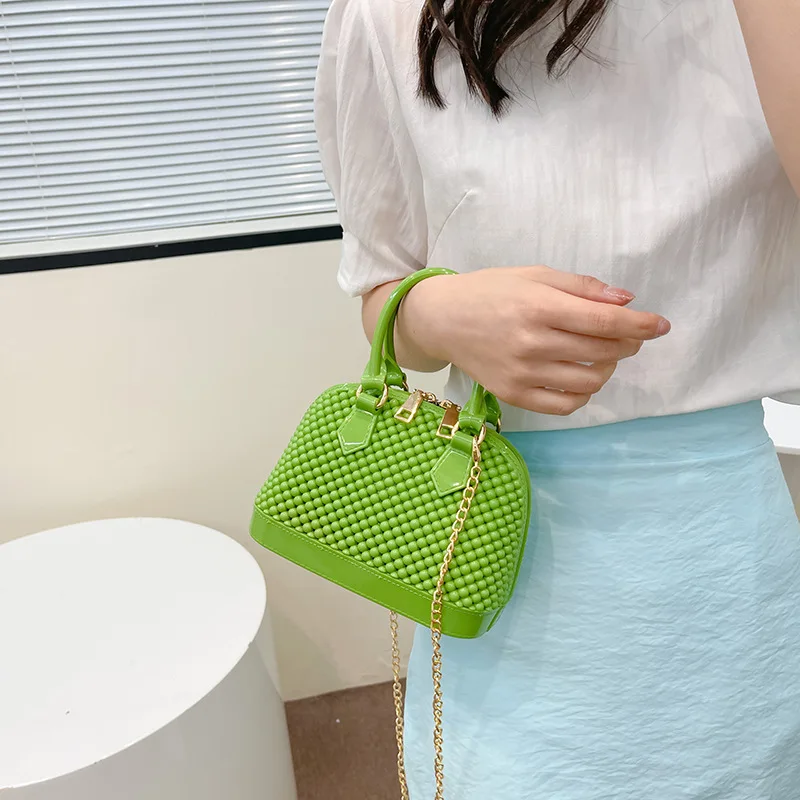 Ins New PVC Jelly Shell Bag Fashion Trend Pop Single Chain Shoulder Oblique Hot Summer Female Handbag GDB059