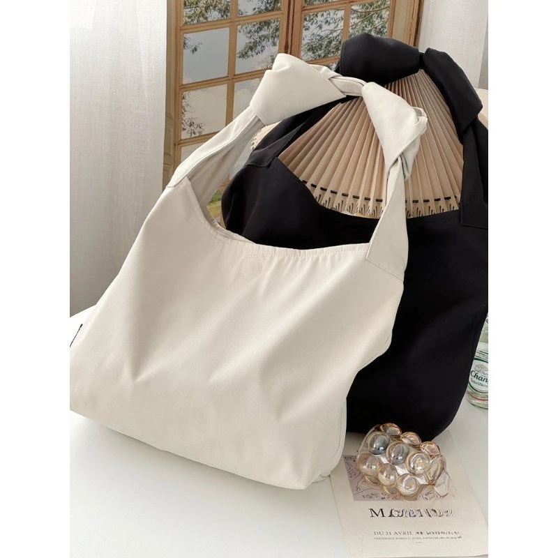 

Solid Color Simple Japanese and Korean Lazy Literary Canvas Tote Commuting Versatile Student Handbag Shoulder Bag