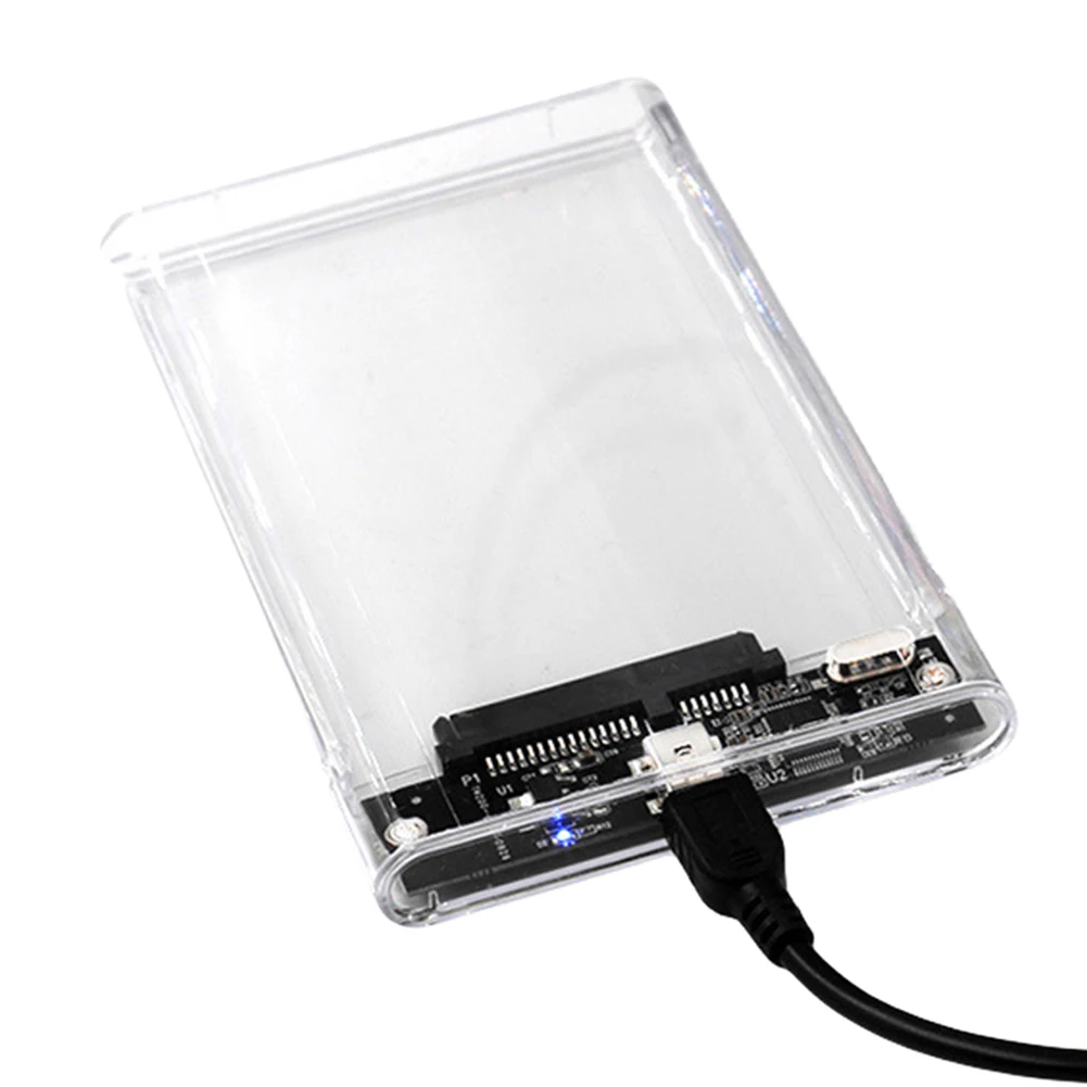 2.5 Inch Hard Drive Enclosure Transparent HDD SSD Enclosure USB 2.0 USB 3.0 Mobile Hard Drive Case USB3.1 Type C for MacBook PC