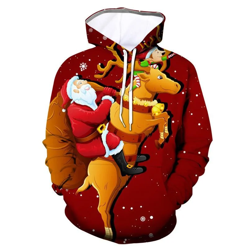 New 3D Gingerbread Man Snowman Hoodies For Men Merry Christmas Xmas Graphic Hooded Sweatshirts Kids Funny Pullovers Clothing Top