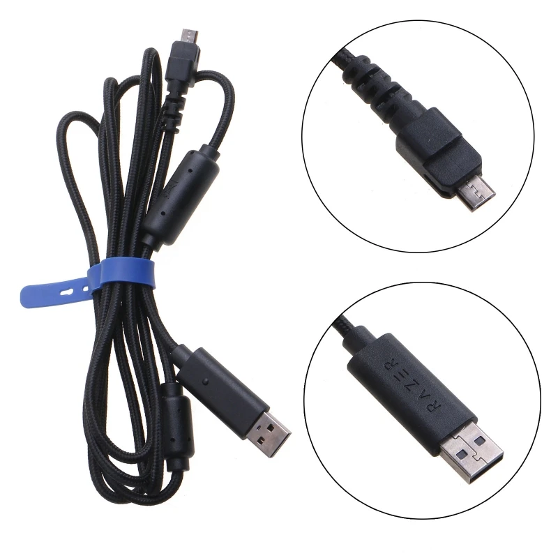 Nylon Braid USB Line 1.9m Detachable USB Cable Wire Replacement Parts for  for Wolverine for Xbox One Gaming Contro Dropship