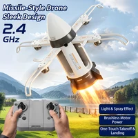 Dron teledirigido con forma de cohete, 2,4 GHz y efecto de humo