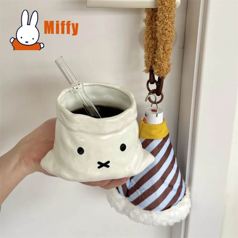 Kawaii Miffy 500ML Creative Bag Shape Design Ceramic Mug Cute Rabbit Large Capacity Handheld Iced Drink Office Desk Girl Gift view 3