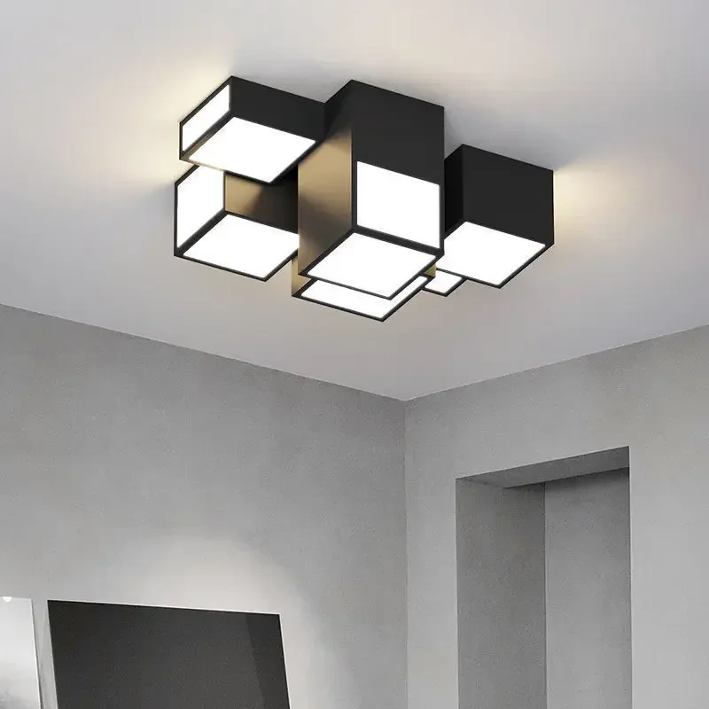 

2025 Creative Led Square Chandeliers Modern Atmospheric Ceiling Light Fixture For Living Bedroom Dining Room Home Decor