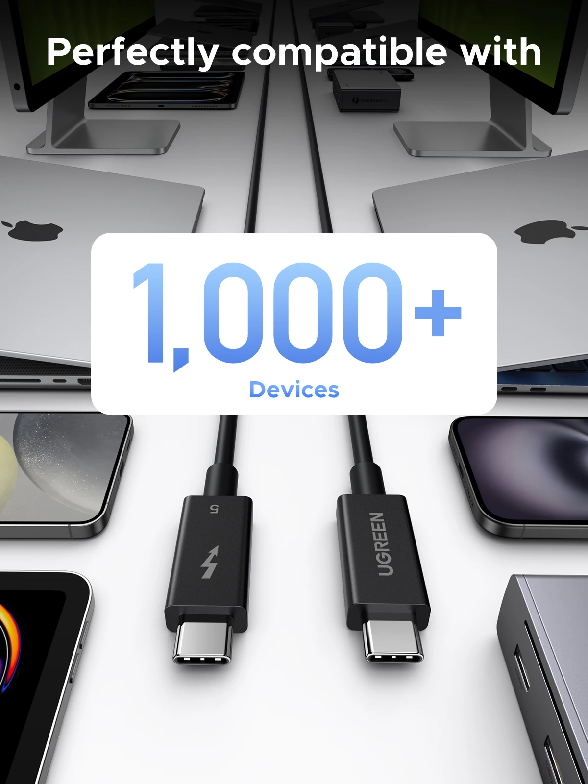 UGREEN Kabel Thunderbolt 5 USB 4 Type C do Type C 240W PD Szybkie Ładowanie 16K@60Hz Transmisja Danych 120Gbps Gen Dla Apple Macbook — zdjęcie produktu 5