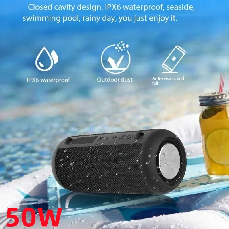 50W Sound Box Portable Outdoor Stereo Sound Quality Bass Wireless Light High-power Music Player Caixa De Som Bluetooth Speaker