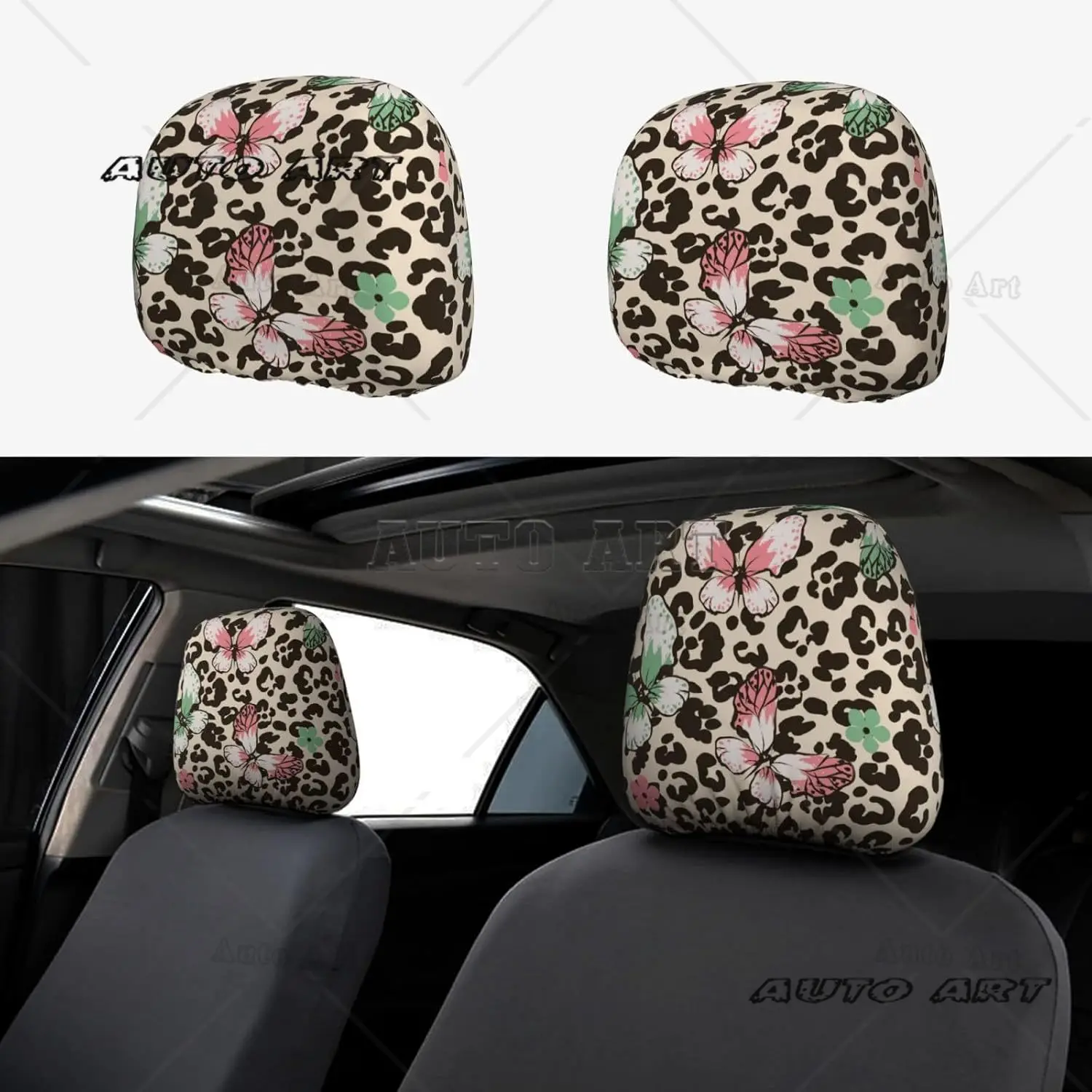 

Чехлы на подголовники автомобиля с бесшовным узором в леопардовые точки, 2 шт., мягкие чехлы на подголовник автомобильного сиденья, универсальный подголовник, защита от грязи