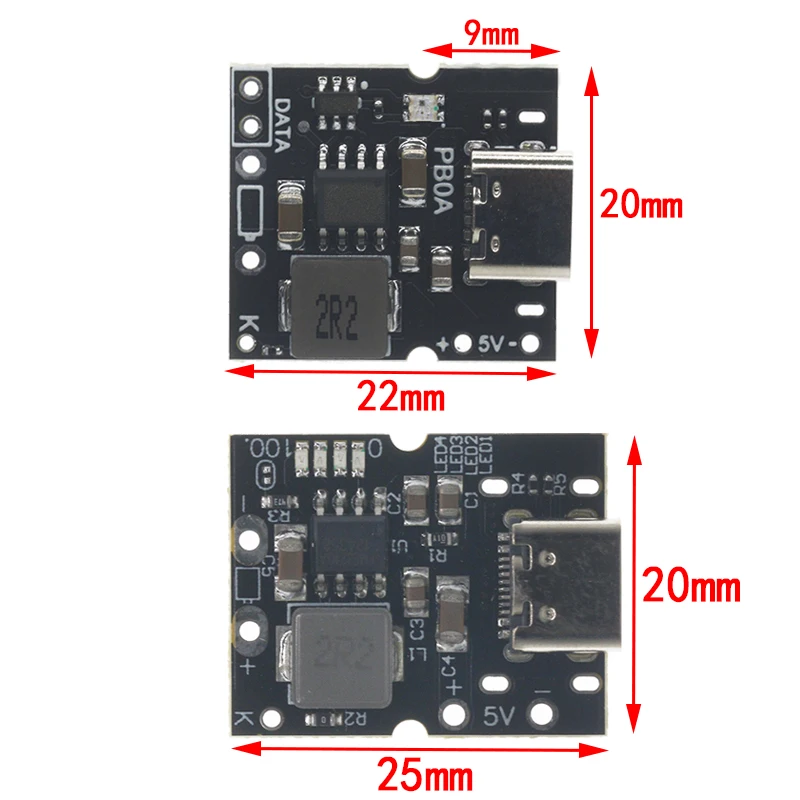 Type-C USB 5V 2A Boost Converter Step-Up Power Module Lithium Battery Charging Protection Board  LED Display USB For DIY Charger