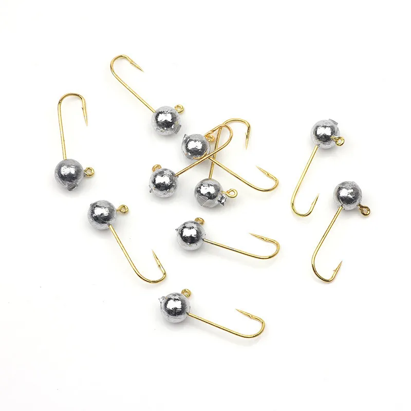 10pcs/lot Micro Jig Head Fishing Hook 1g-5g Ice Fishing Hook Mini Crank Jig Fishhook Soft Lure Fishing Tackle