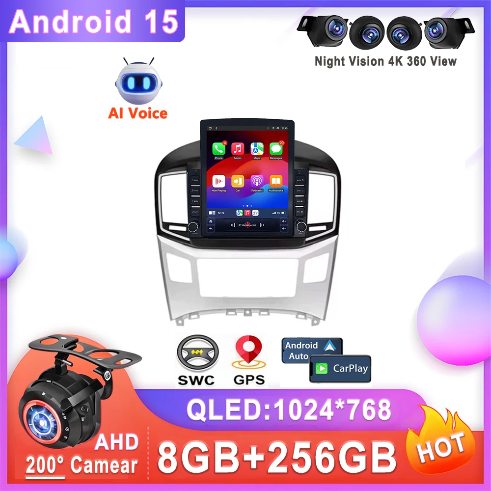 

9.7 inch Android 15 For Hyundai H1 II 2 TQ 2015 - 2021 Car Radio Multimedia Video Player Navigation stereo GPS Head Unit Screen