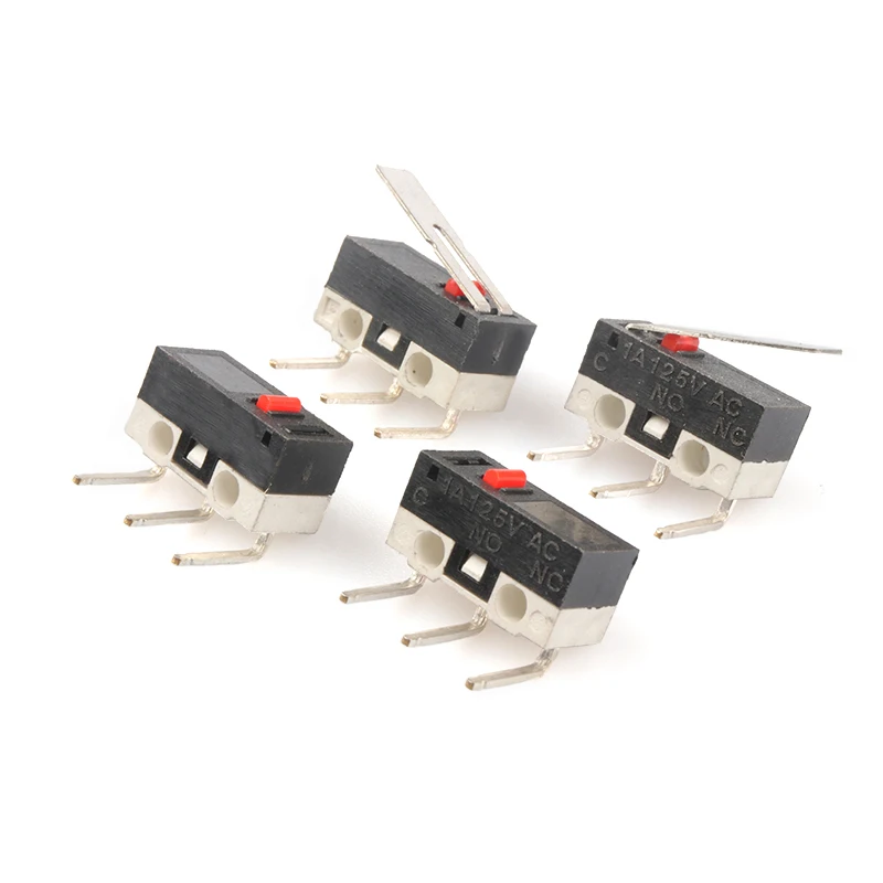 5PCS Micro Limit Switch Momentary Push Button Switch 1A 125V AC Mouse Switch 3Pins Long Handle Roller Lever Arm SPDT 12* 6 *6mm