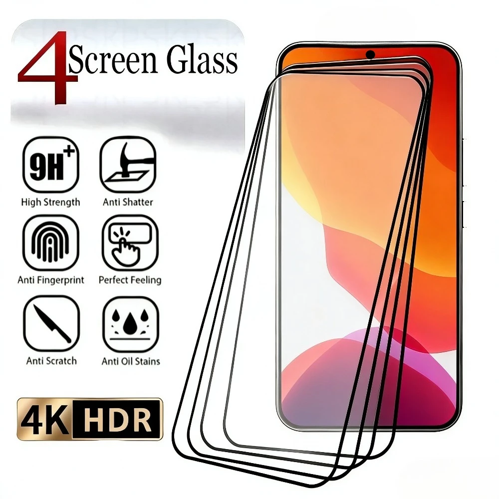 

4 шт., защитная пленка для экрана с полным покрытием для Samsung Galaxy S26 S25 S24 Ultra S23 S22 S21 Plus S24 S25 FE Edge, прозрачное закаленное стекло