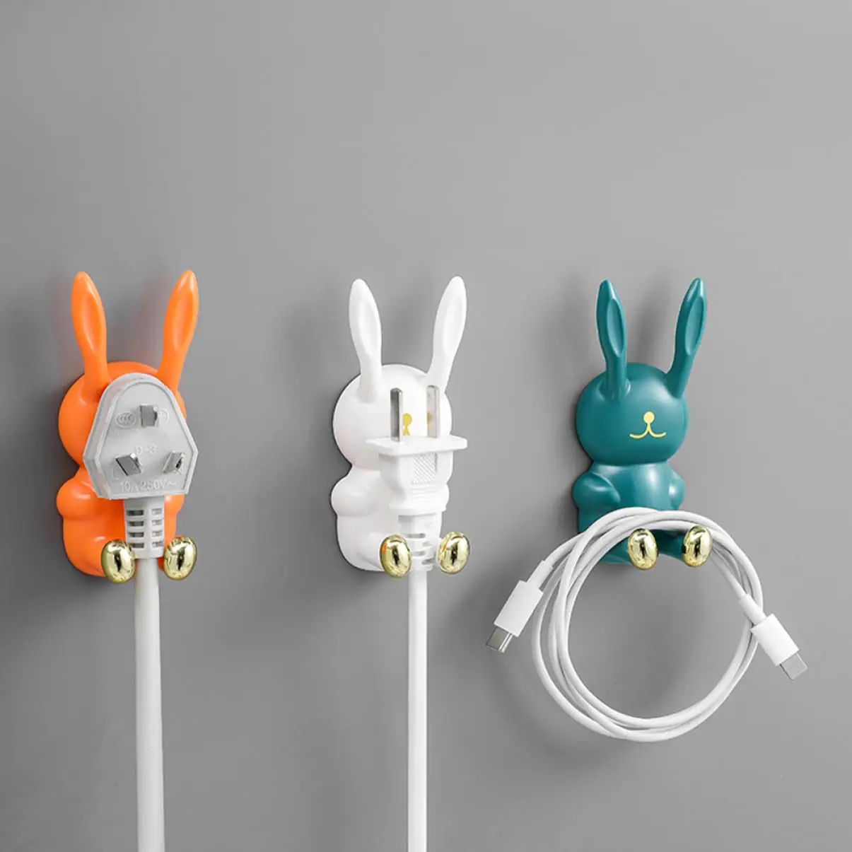 2Pcs Toothbrush Holders Rabbit Multi-Function Hook Wall Mounted Toothbrush Storage Rack Self-Adhesive Hook Bathroom Storage Rack