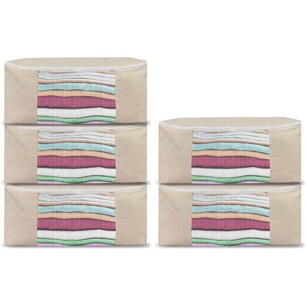 

Canvas Saree Storage Bag with Zipper - Ideal for Dresses, Sarees, Lehengas, and Clothing