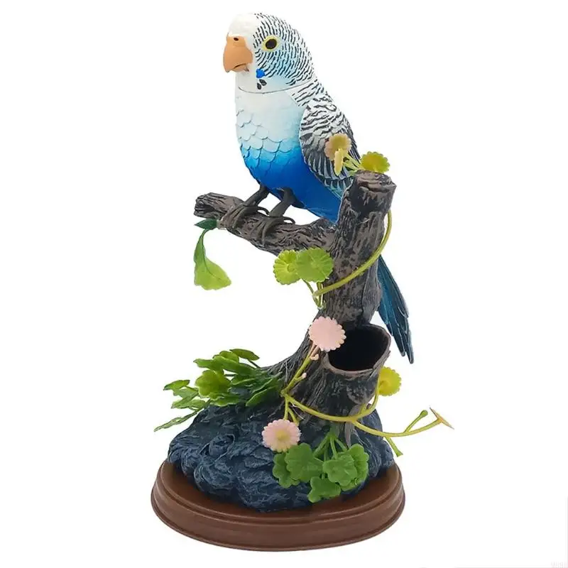 Praten Parrot Toy Electronic Parakeet Herhaalde tjilpende vogel met kantoor Decor uitspraak voor speelgoedcadeaus voor kinderen