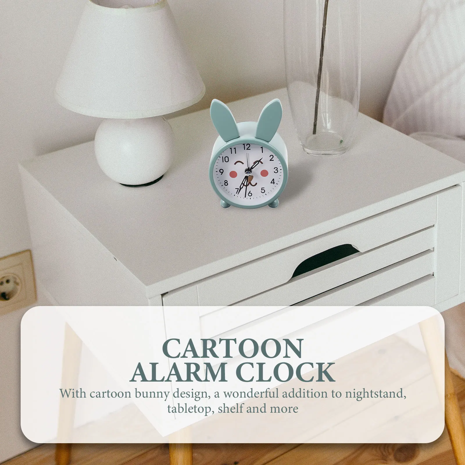 

Bunnies Cartoon Rabbit Alarm Clock Desk Decorations Bunny Portable Office for Kids