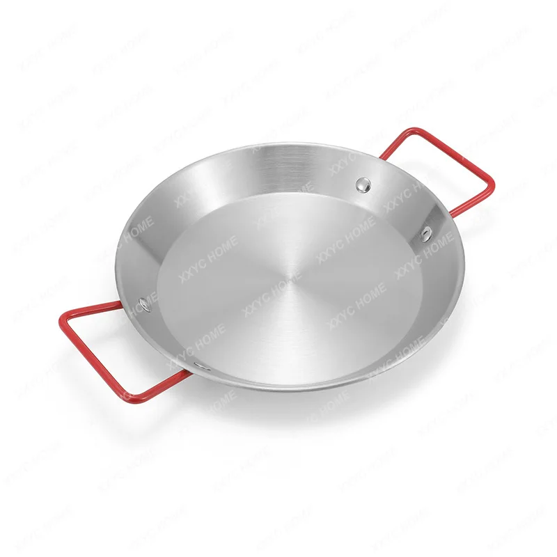 Outdoor Camping Stainless Steel Double Handle Disk Seafood Plate Pot Frying Pan Pan Italian Pasta Dish Salad Dish