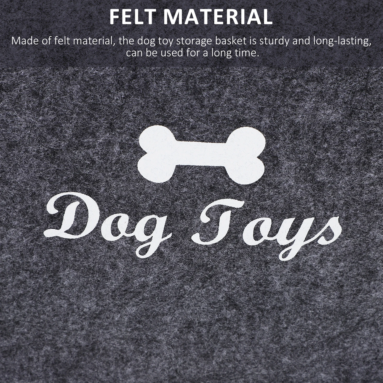 

Felt Box 28x20x21 Black Grey ganizer Container Pet Toys Dog Toy Basket Container Bins Pet Toy Case Home Decor