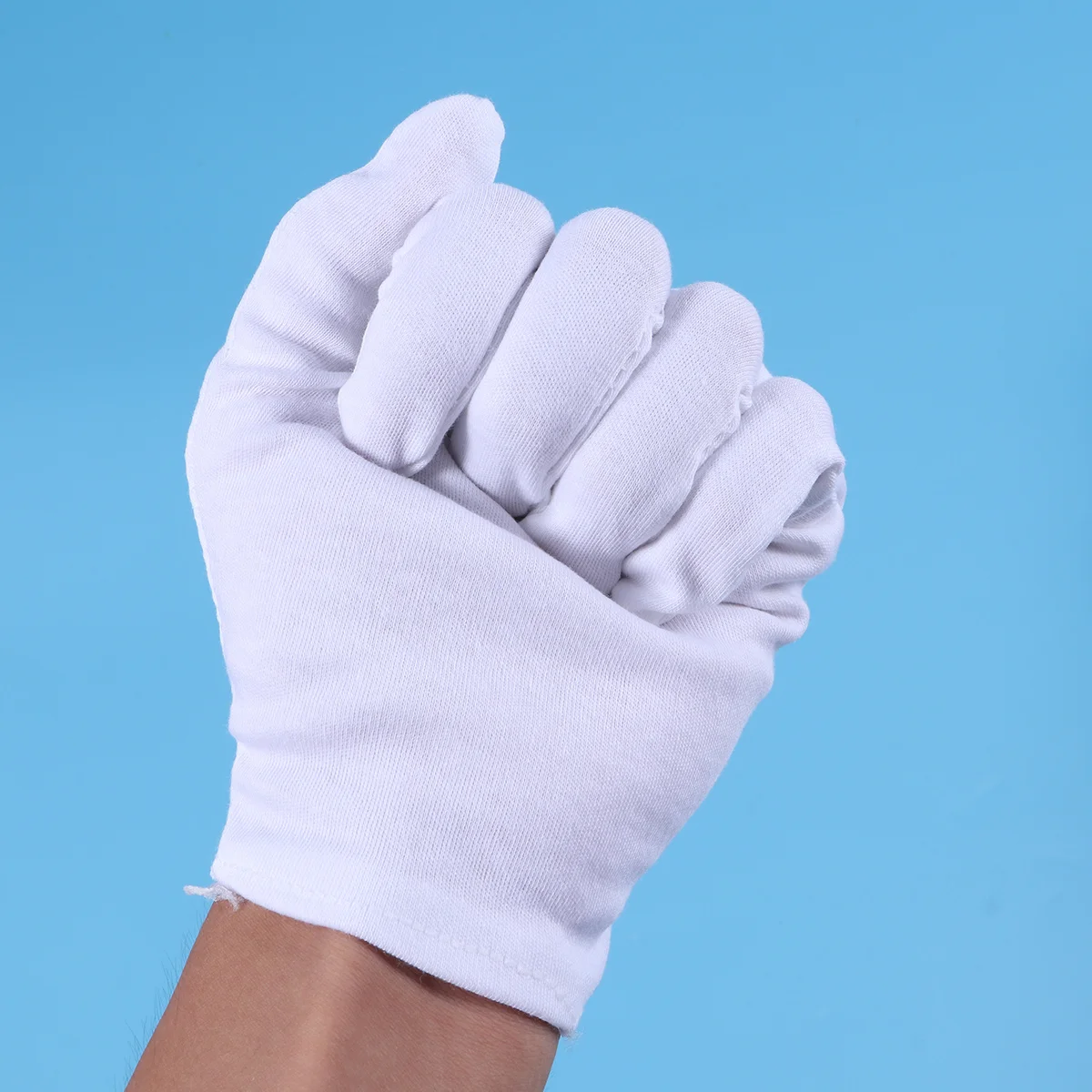 

12Pairs Pure Cotton Gloves High Elastic Thickened Canvas Beauty Work Liner Handling Film Slides Dust Protection