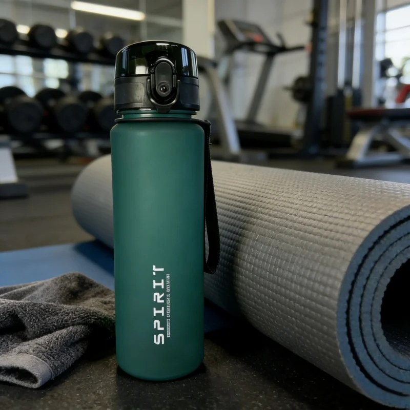 650ML 大容量フロストスポーツウォーターボトル - 漏れ防止、BPAフリーPC、シリコンストローとキャリングロープ付き、ジムやアウトドア用