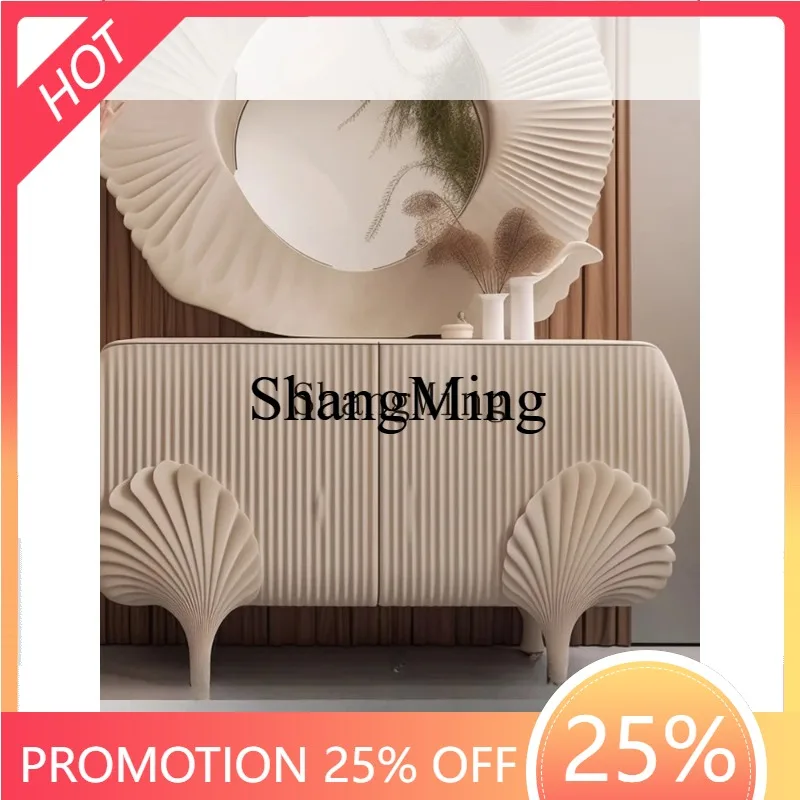 CL  door is facing the entrance, cream style entrance cabinet, solid wood creative meal side  entry shoe cabinet